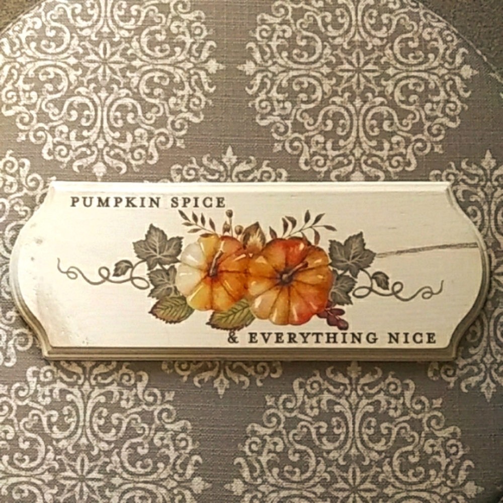 Pumpkin Spice & Everything Nice Handmade Wood Sign/Decor NWOT 💚HOST PICK💚